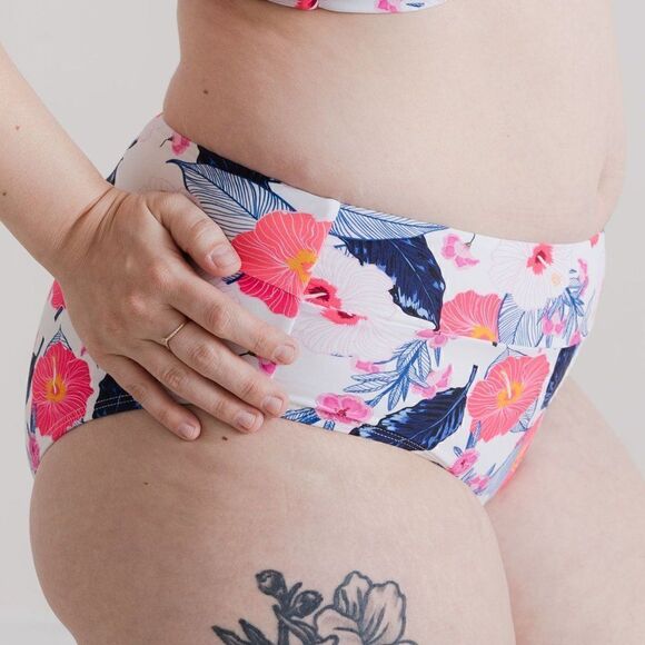 NWT 2XL Mid Rise Full Coverage Bikini Swim Bottom Wild Flower - Picture 2 of 15